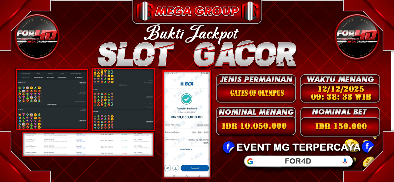 Bukti JP situs For4D hari Jumat, 12 Desember 2025